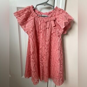 Coral Lace Kids Dress